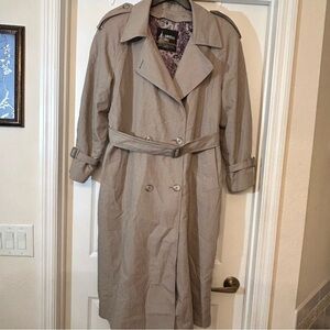 London Fog Trench Coat Gray Zip-Out Thinsulate Lined Belted Women’s Size 10P